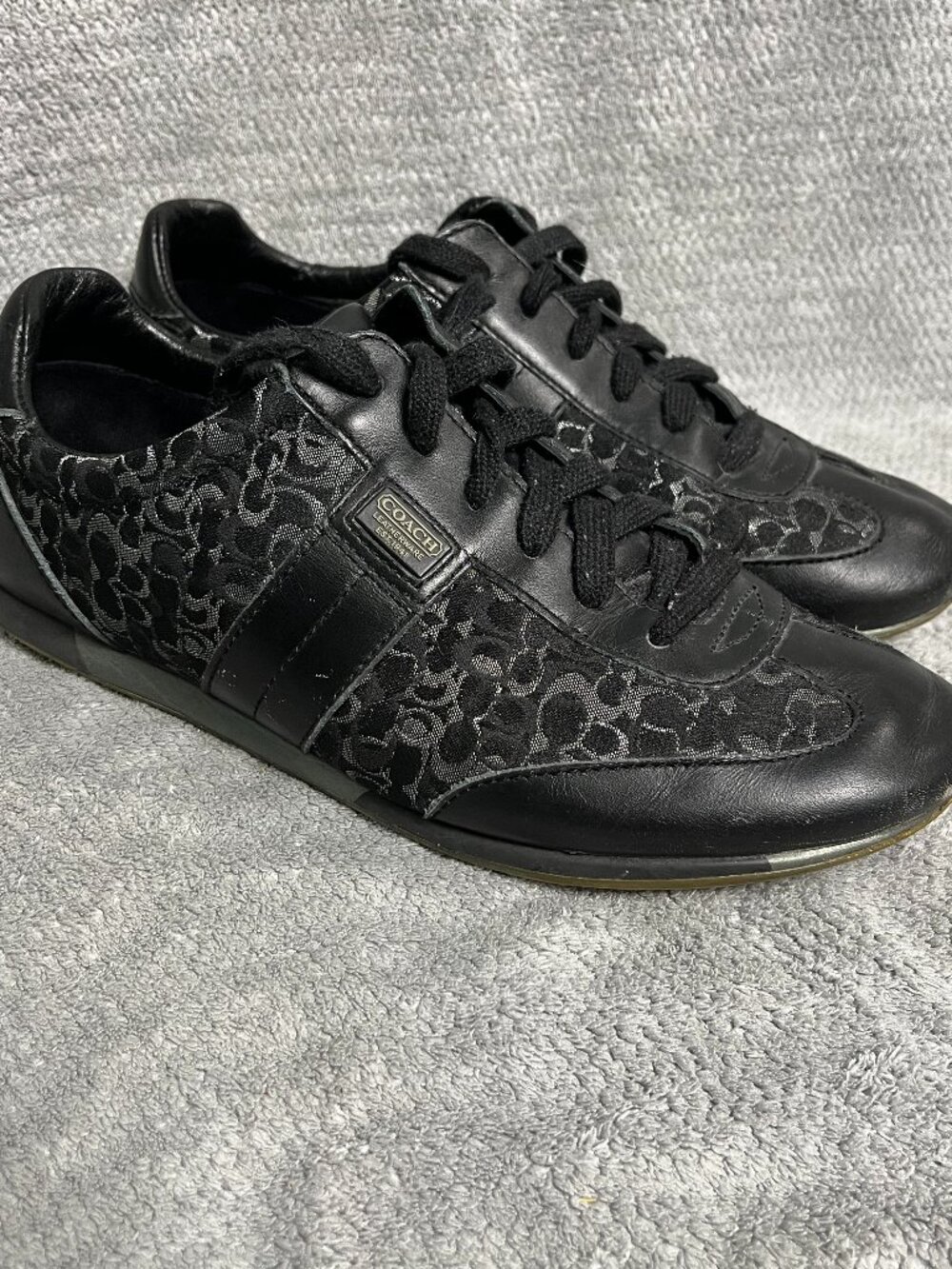 Coach Joss Signature print black silver sneakers size 9 A1266